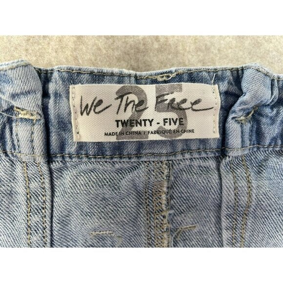 Free People We The Free Sz 25 East of Eden Belted Denim Frayed Mini Skirt - Picture 6 of 13